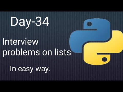 Python 45 Days Series Day 34 Interview Problems On List Python Tutorials