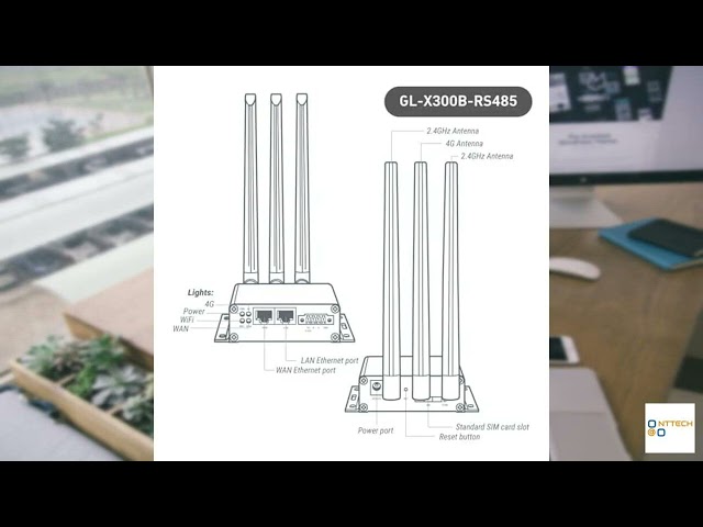 Vídeo relacionado con GL-X300B (Collie) 4G LTE VPN Industrial Wireless Gateway, Antena Externa de Banda Completa 4G, Hardware Vigilante, cifrado DNS, Solo 2,4 GHz (RS485)