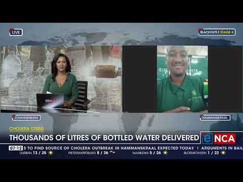 Cholera crisis Thousands of litres of bottled water delivered
