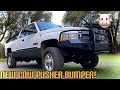 NEW COW PUSHER BUMPER ON THE OL RANCH TRUCK BUILDING IT TO KEEP