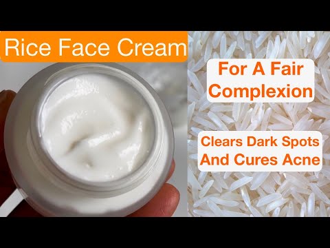 Homemade RICE Face Cream And Moisturiser With Homemade Rice Starch (Dries Acne, Clears Dark Spots)