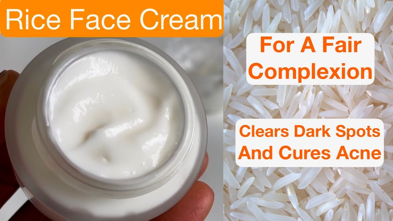 Homemade RICE Face Cream And Moisturiser With Homemade Rice Starch (Dries Acne, Clears Dark Spots)