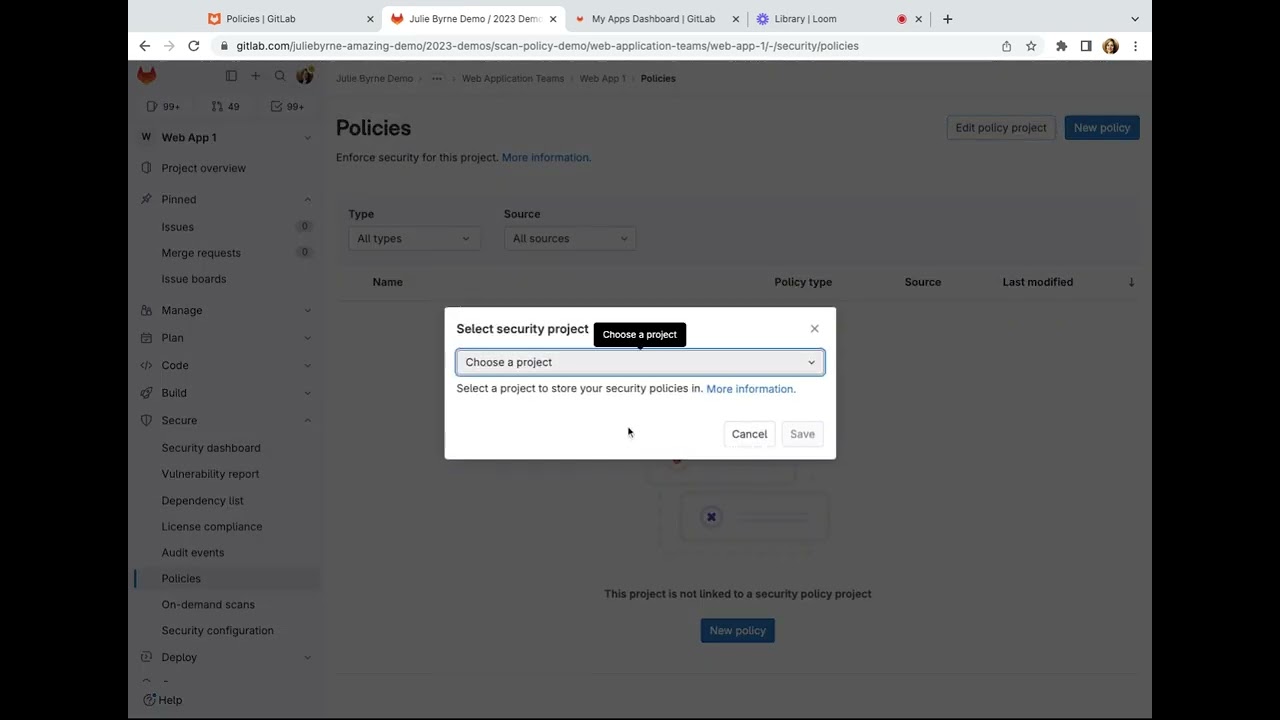 Reusing Security Policies with Multiple Projects or Groups