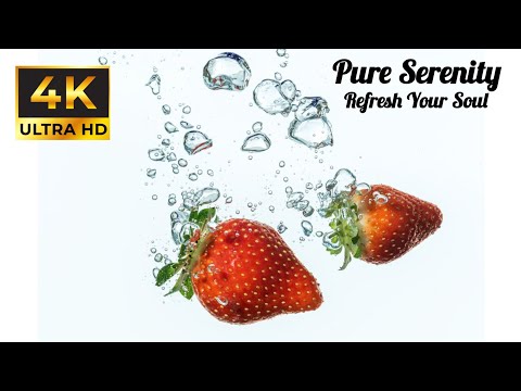 Relaxing Fruits & Vegetables Falling into Water 💧 | Calm Visuals for Meditation,  screensaver 