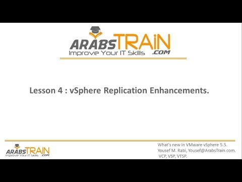Lesson 4: What's new in vSphere 5.5: vSphere Replication Enhancements.