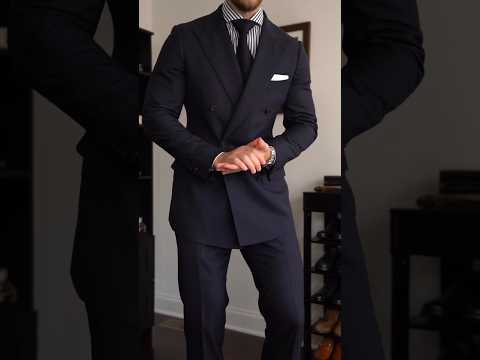 How to Style Men's Double Breasted Navy Blue Suit