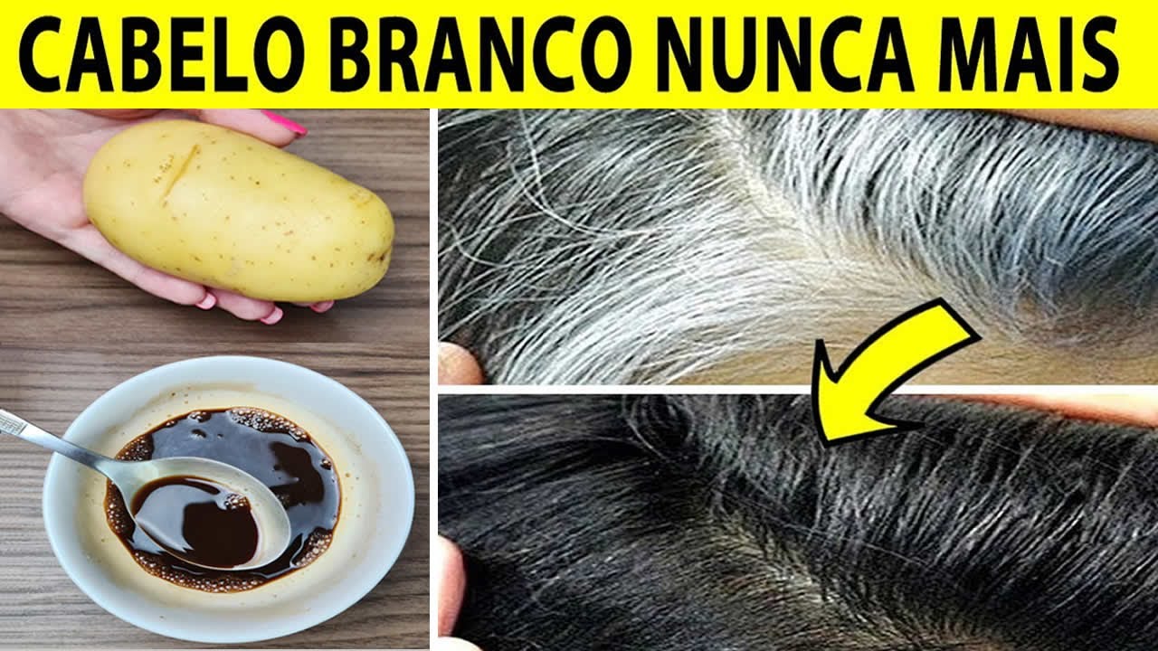 CABELO BRANCO FICA PRETO Naturalmente Usando Esta Receita, SEM TINTA e SEM QUIMÍCA