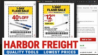 Harbor Freight Flash Sale HURRY
