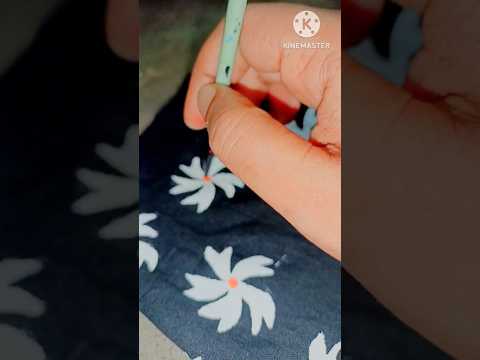 How to draw shiuli ful on fabric 💮 #Fabric Painting #Shiuli Ful Rabindra Sangeet #youtubebshorts