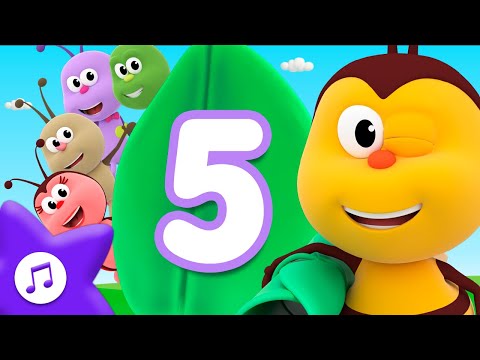 Five Little Bugs🌿Let's count to 5🌈 Boogie Bugs Nursery Rhymes +  Kids Songs