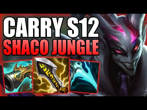 HOW TO PLAY SHACO JUNGLE & CARRY THE GAME IN S12! - Best Build/Runes S+ Guide - League of Legends