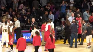 20150125 Lakers vs Harden - Jeremy Lin after game with Harden