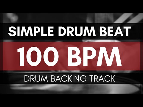 Simple drum beat backing track | Drum Metronome | 100 BPM