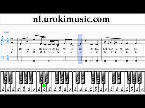 Pianoles (rechter hand) Axel F - Crazy Frog Muzieknoten Cursus um-i374