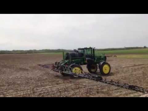 Spraying soybeans pre-plant.