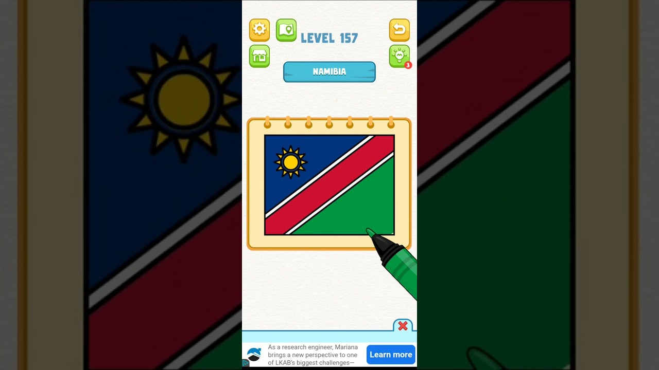 Namibia. Flag Painting Puzzle