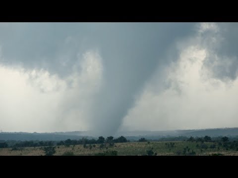 Okfuskee, OK Close Up Tornado And Vivid Lightning - 5/22/2019