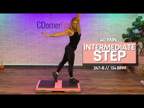 Intermediate Step Aerobics Workout to Get Fit At Home // 134 BPM -267-B