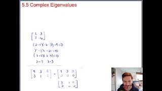 Finding Complex Eigenvalues and Eigenvectors (Math 204 Section 5.5 video 1)