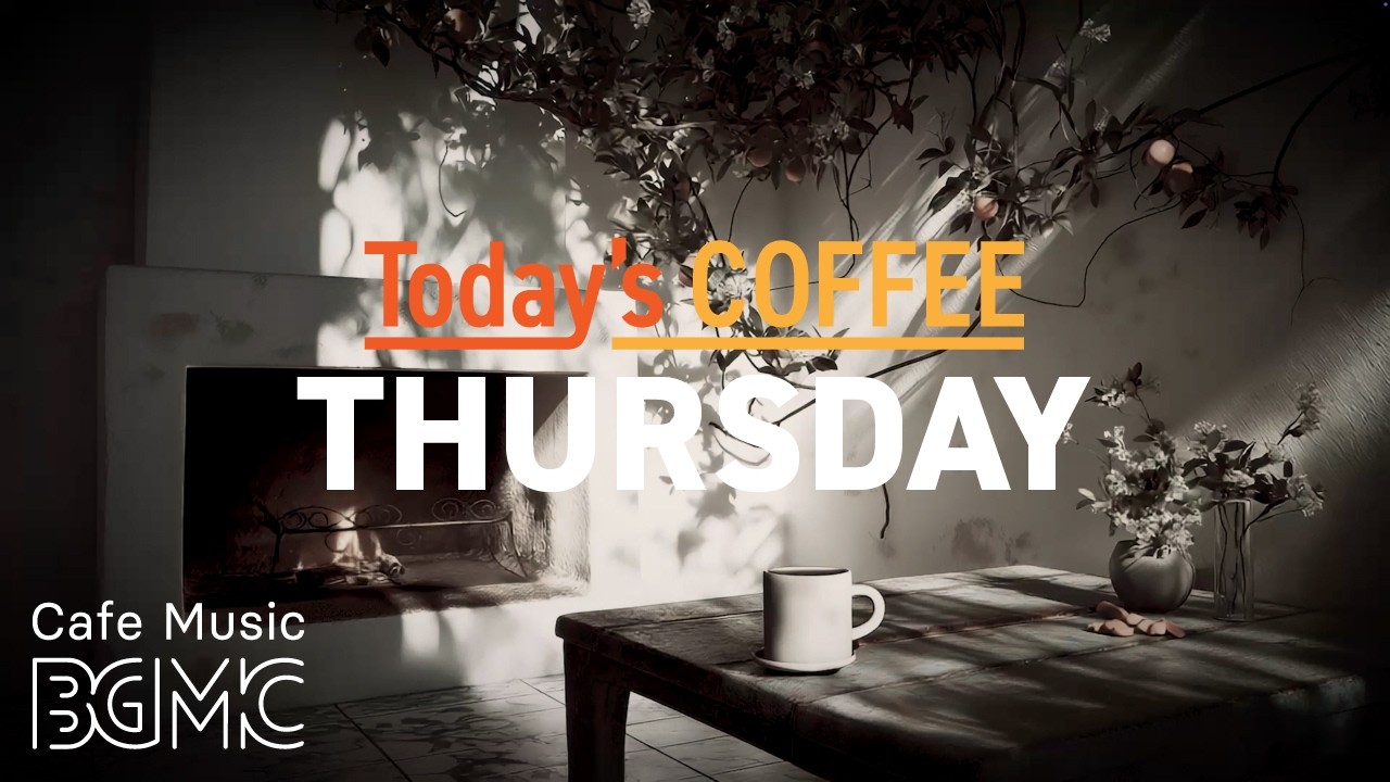 Today's COFFEE THURSDAY: Peaceful Sunlit Cafe Jazz ☕ Smooth Jazz & Fireplace for Study & Ease