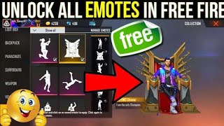 How to Get Free Unlock All Emotes In Free Fire For Free, Get All Emote free 100% Working Trick