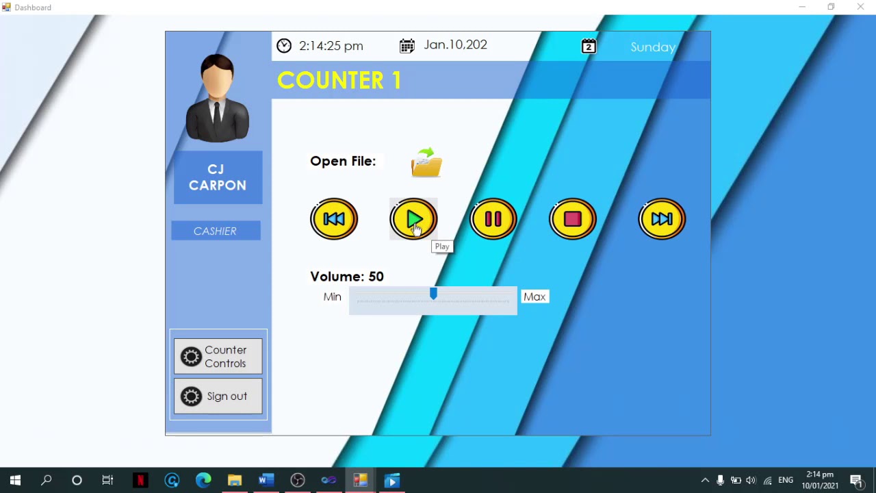 Teller's Queue Management System | Visual Studio 2010 Program