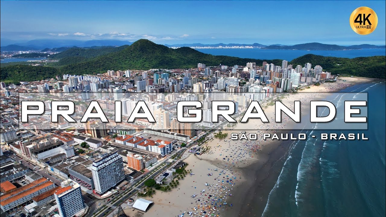 Praia Grande — Vista Aérea 4K