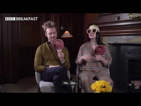 Billie Eilish and Finneas battle each other in the BBC Breakfast paddle game