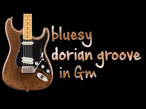Bluesy Dorian Groove Funk Guitar backing Track Jam in Gm