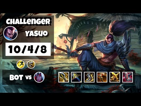 Yasuo 11.17 Gameplay Challenger Replay Bot Lane - S11 (10/4/8) - BR