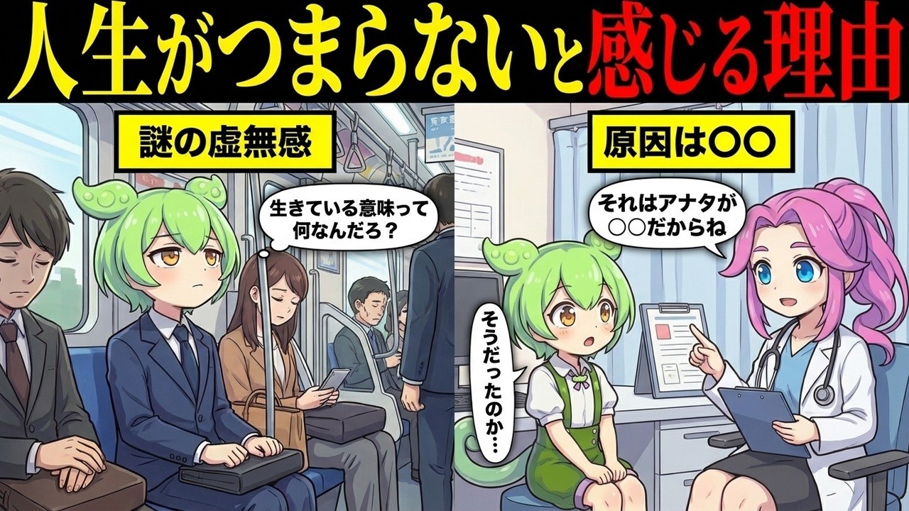 人生がつまらないと感じてしまう理由とは【ずんだもん&ゆっくり解説】