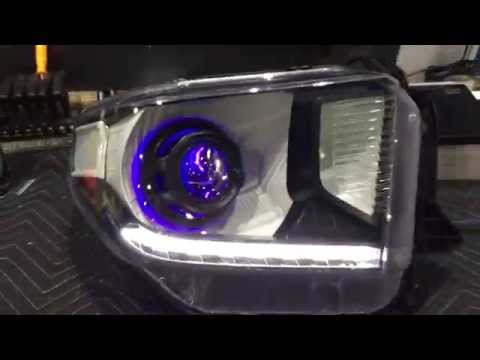 2014 Toyota Tundra Custom Projector Retrofit, Halos, and DRL.