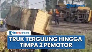 Kecelakaan KRL vs Truk di Tangerang: Kendaraan Terguling Timpa Pemotor hingga Masinis Luka