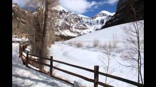 Telluride winter wonderland walk.    Music: Dvorak, New World Symphony, Largo.