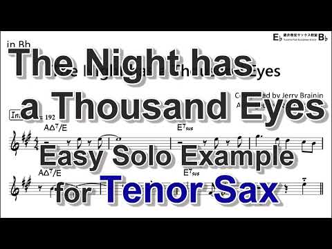 The Night has a Thousand Eyes - Easy Solo Example for Tenor Sax