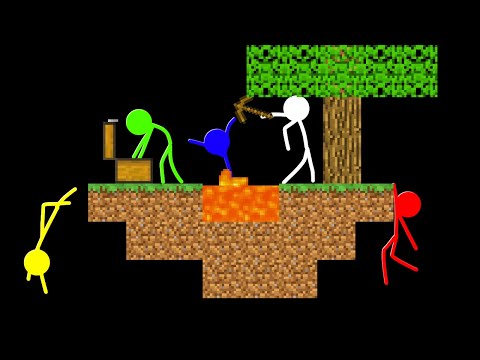 Stickman VS Minecraft: Skyblock Challenge - AVM Shorts Animation