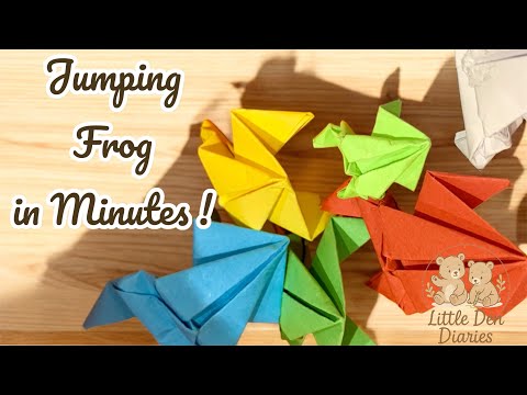 DIY Origami Frog 🐸 | Easy Paper Craft | Jumping Frog | Fun Origami Project for Beginners!