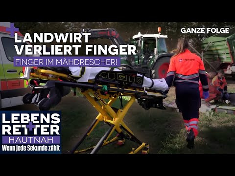 Finger caught in combine harvester! Farmer suffers serious hand injury | Lifesaver up close | SAT.1