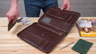 Чоловіча папка органайзер для документів матова 20238 Vintage коричневий