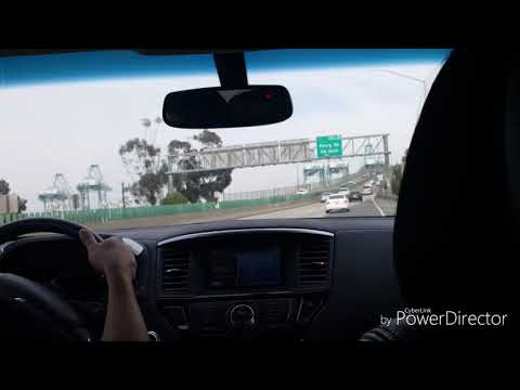 2016 Nissan Pathfinder Driving Across the Vincent Thomas Bridge