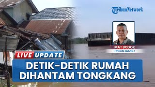 Kapal Tongkang Hantam Pemukiman Warga di Pinggir Sungai Musi Gandus Palembang, 5 Kapal Hancur