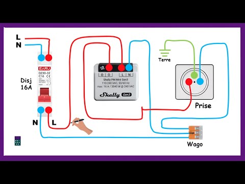 Branchement Shelly PM Mini Gen 3 Compteur D'énergie Connecté Pour Suivre La Consommation Electrique
