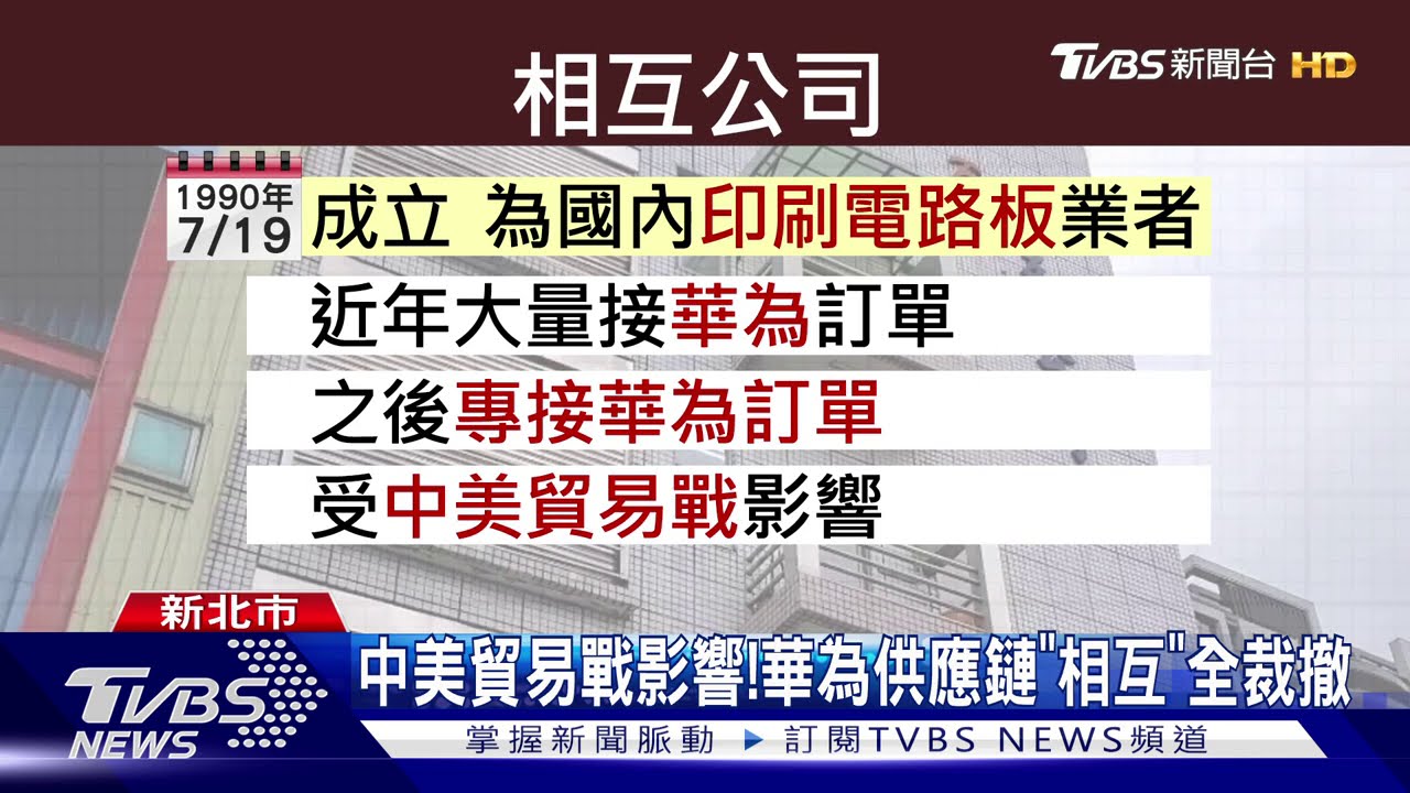 中美貿易戰影響! 華為供應鏈「相互」全裁撤