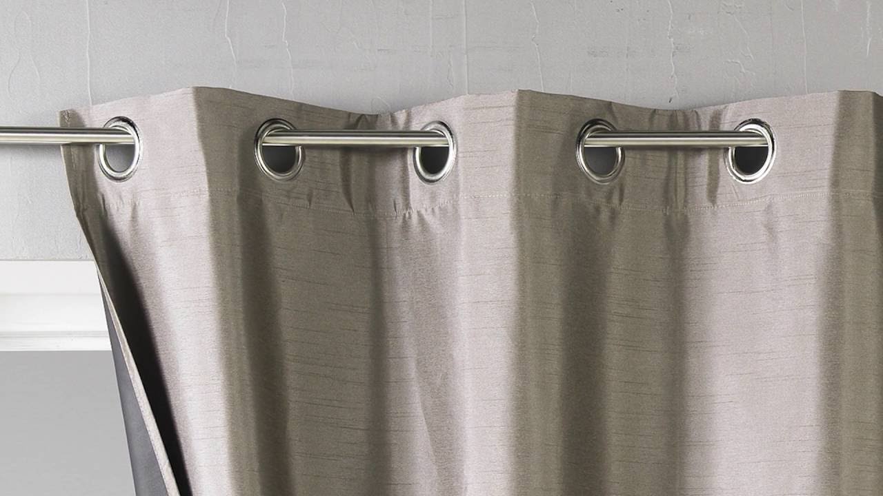 Rideau uni en shantung occultant 3 couches