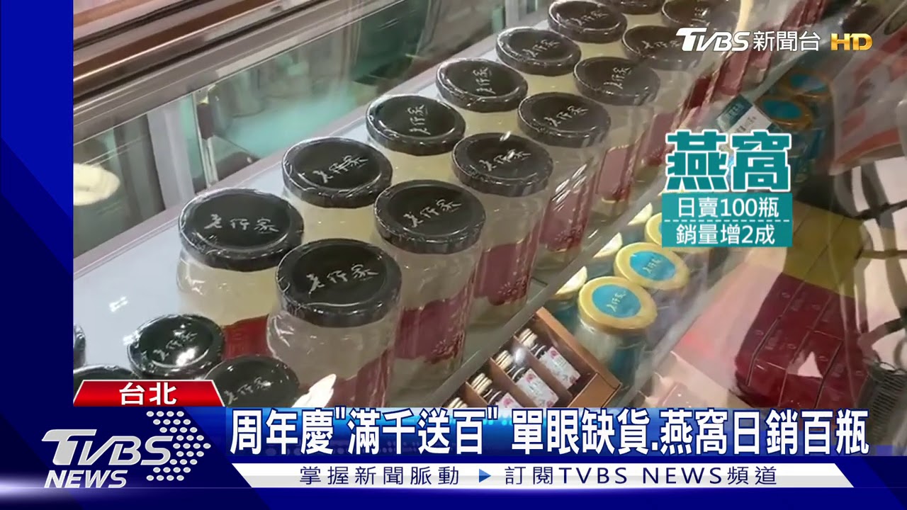 周年慶「滿千送百」　單眼缺貨、燕窩日銷百瓶
