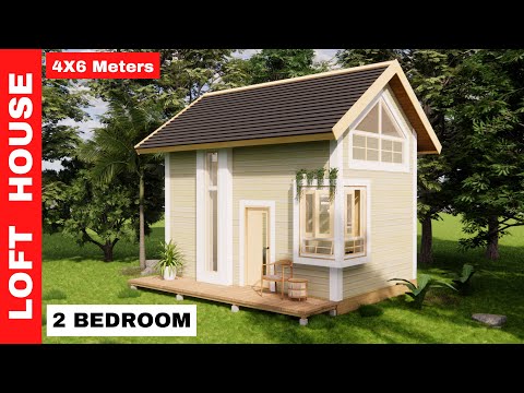 Small House Design | 4 x 6 meters (24 SqM) With 2 Bedroom | Loft House Design