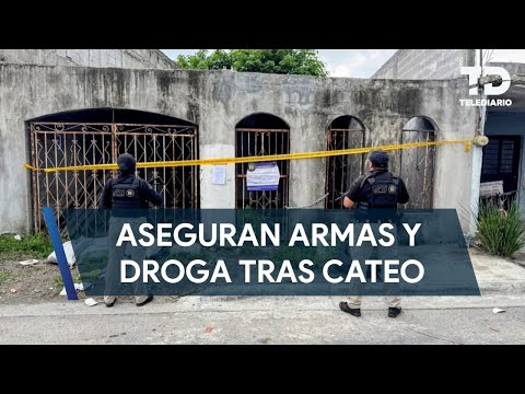 Aseguran armas largas y drogas tras cateo en la colonia San Roque en Juárez, NL