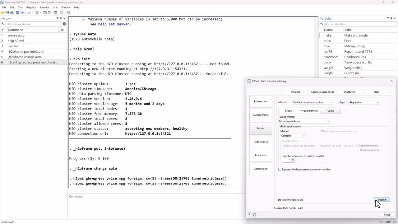 New in Stata 19: Machine learning via H2O: Ensemble decision trees