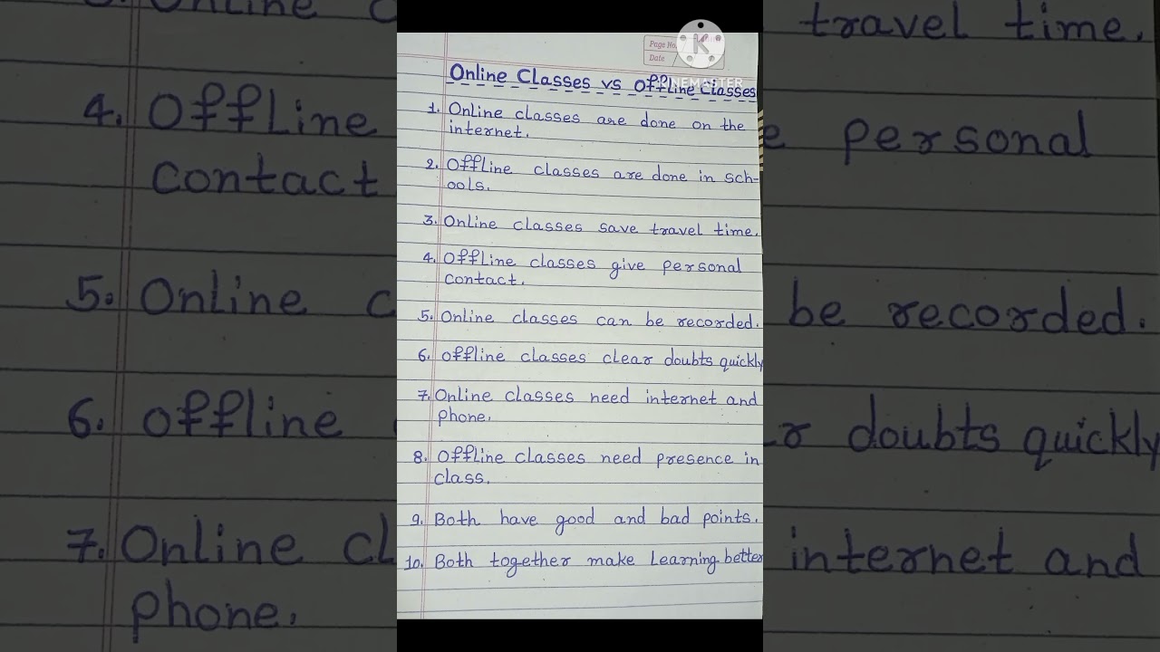 👉 Online Classes vs Offline Classes | 10 Lines Essay | Easy English Essay