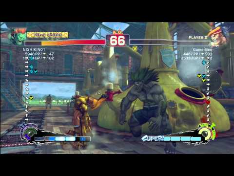 NISHIKINO1(Blanka) Vs GamerBee(Adon) AE v2012 Ranked Replay